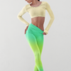 Woman wearing NCharnt green and lime ombre perfect fit yoga pants posing