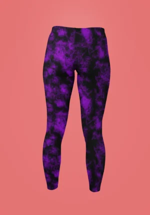 NCharnt texture print gym wear leggings in purple and black